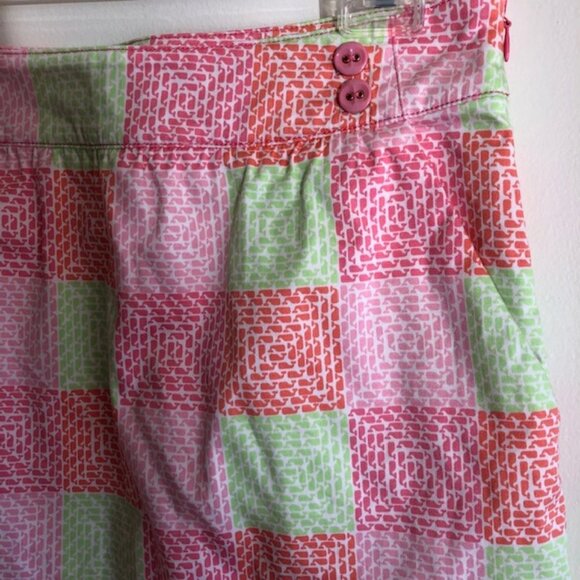 VINEYARD VINES Logo Whale Patchwork Skirt Button Accent Side Zip 6 - Picture 6 of 14